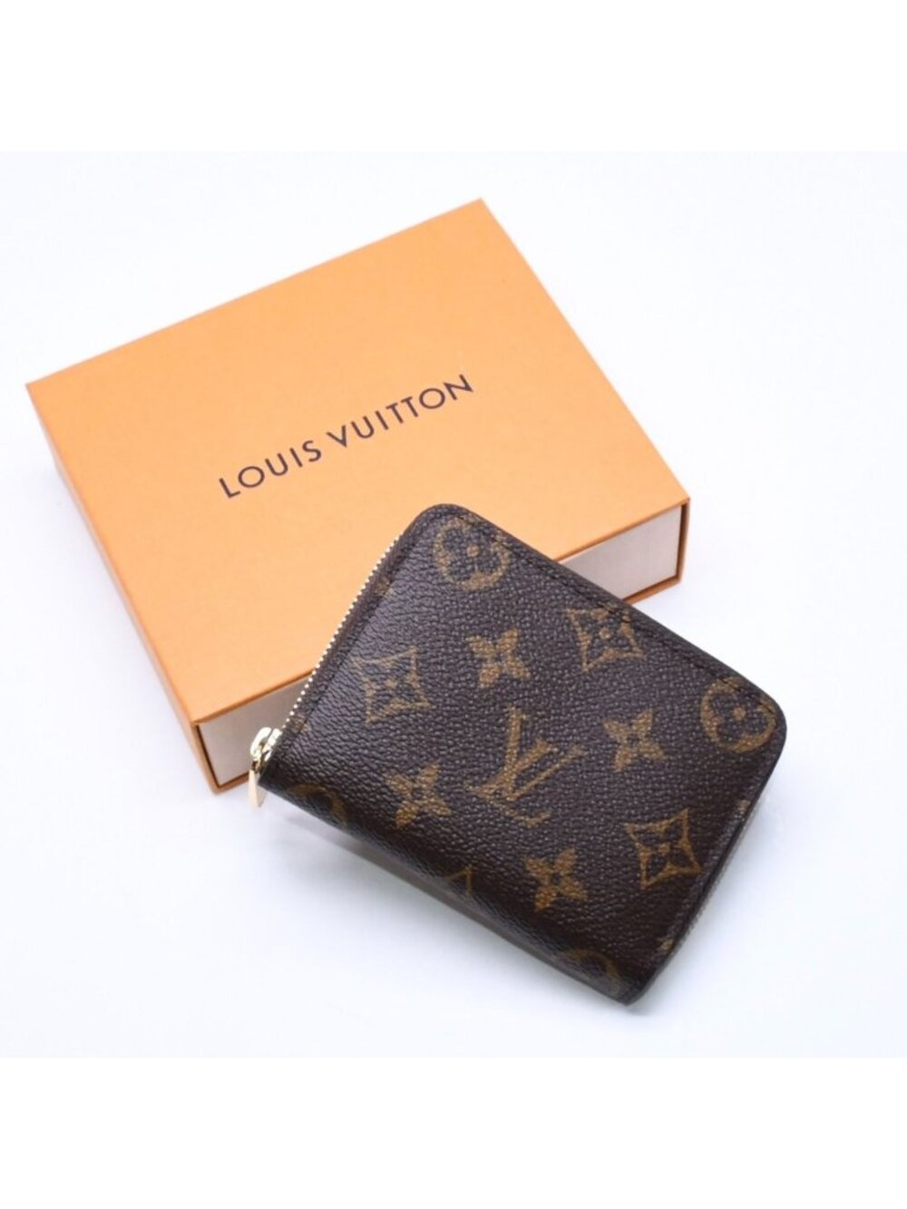 Louis Vuitton Zippy Coin Purse Monogram Canvas Mini Wallet Brown Gold